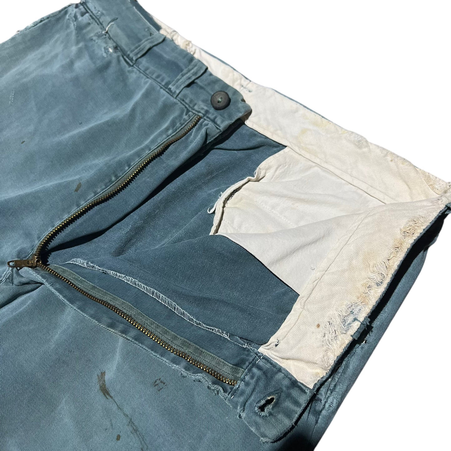 1950s Hercules green chino sail cloth work pants (35w)