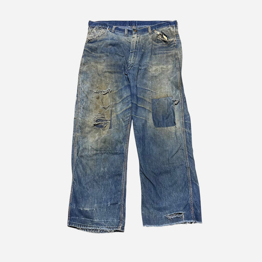 1950s Blue Bell repaired denim carpenter jeans (37w)