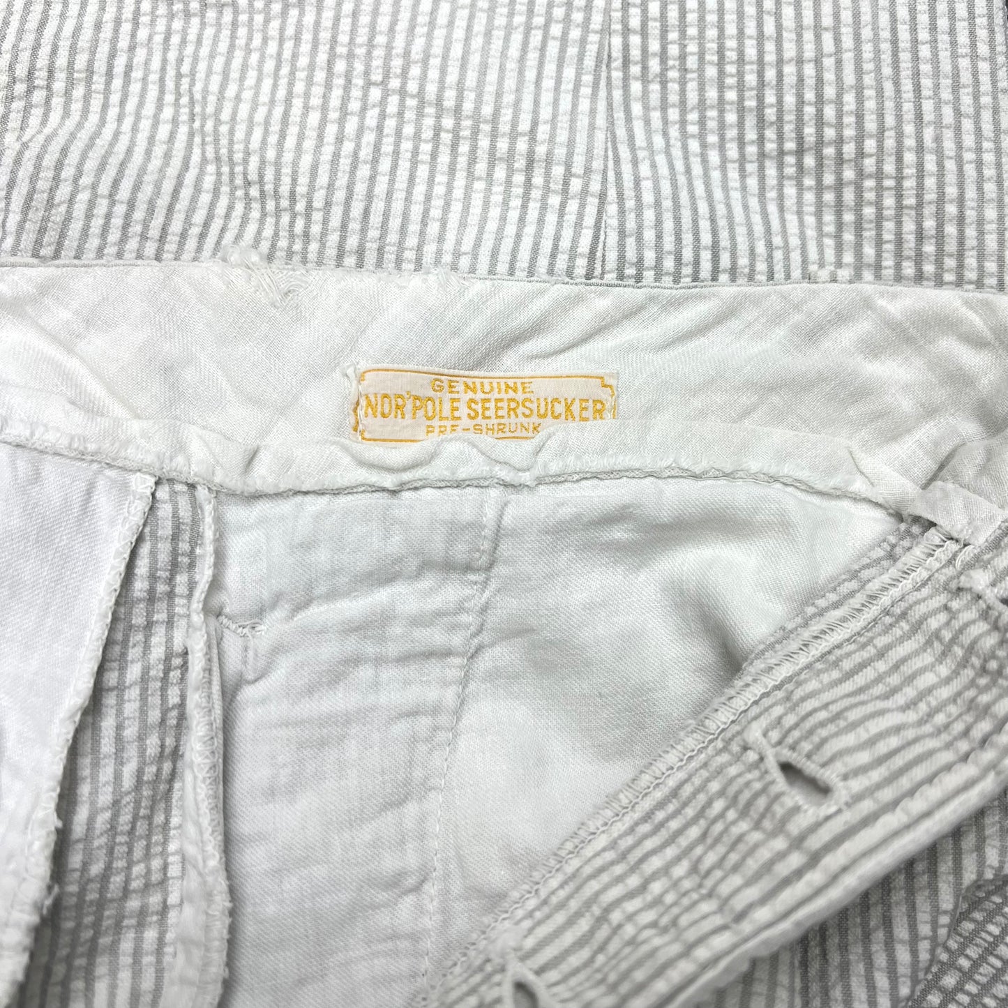 1930s-1940s Striped Norpole seersucker light summer pants (32w)