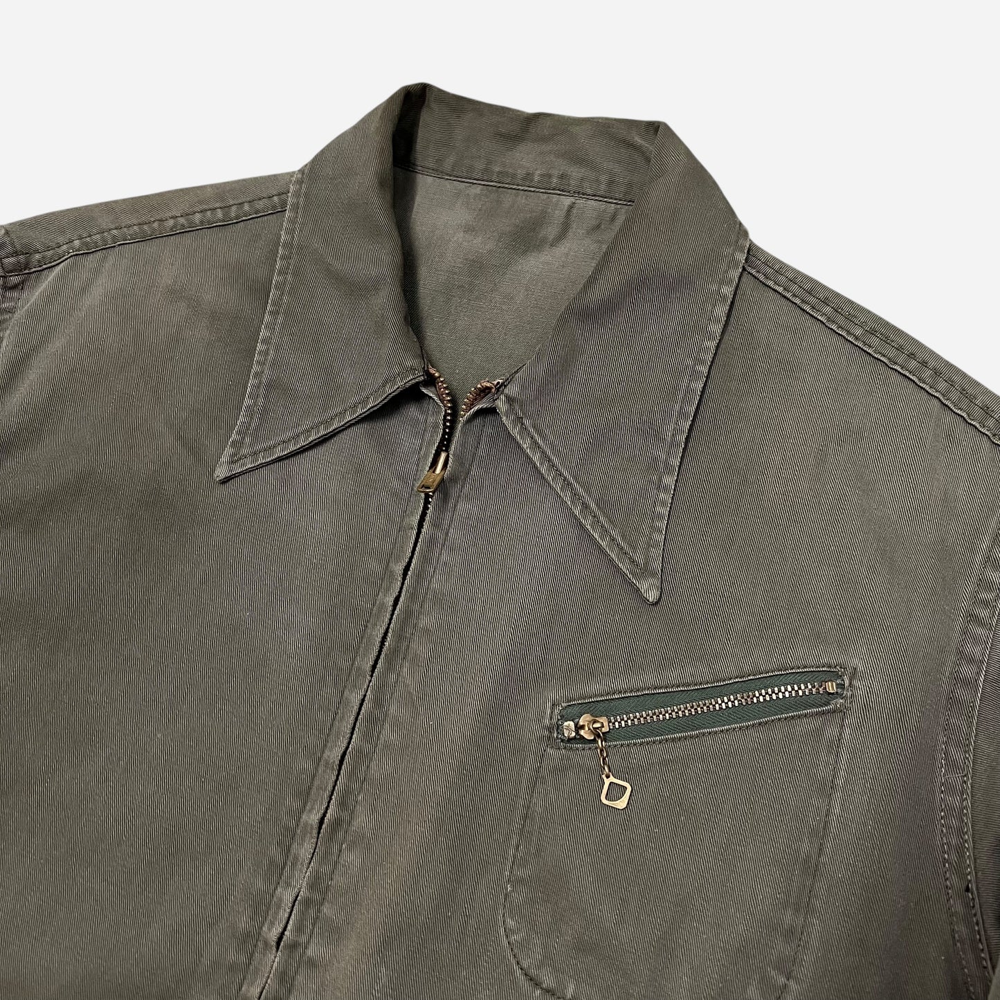 1950s Green cotton cropped work jacket (M)