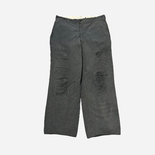 1950s Big Mac sail cloth repaired salt & pepper pants (33w)