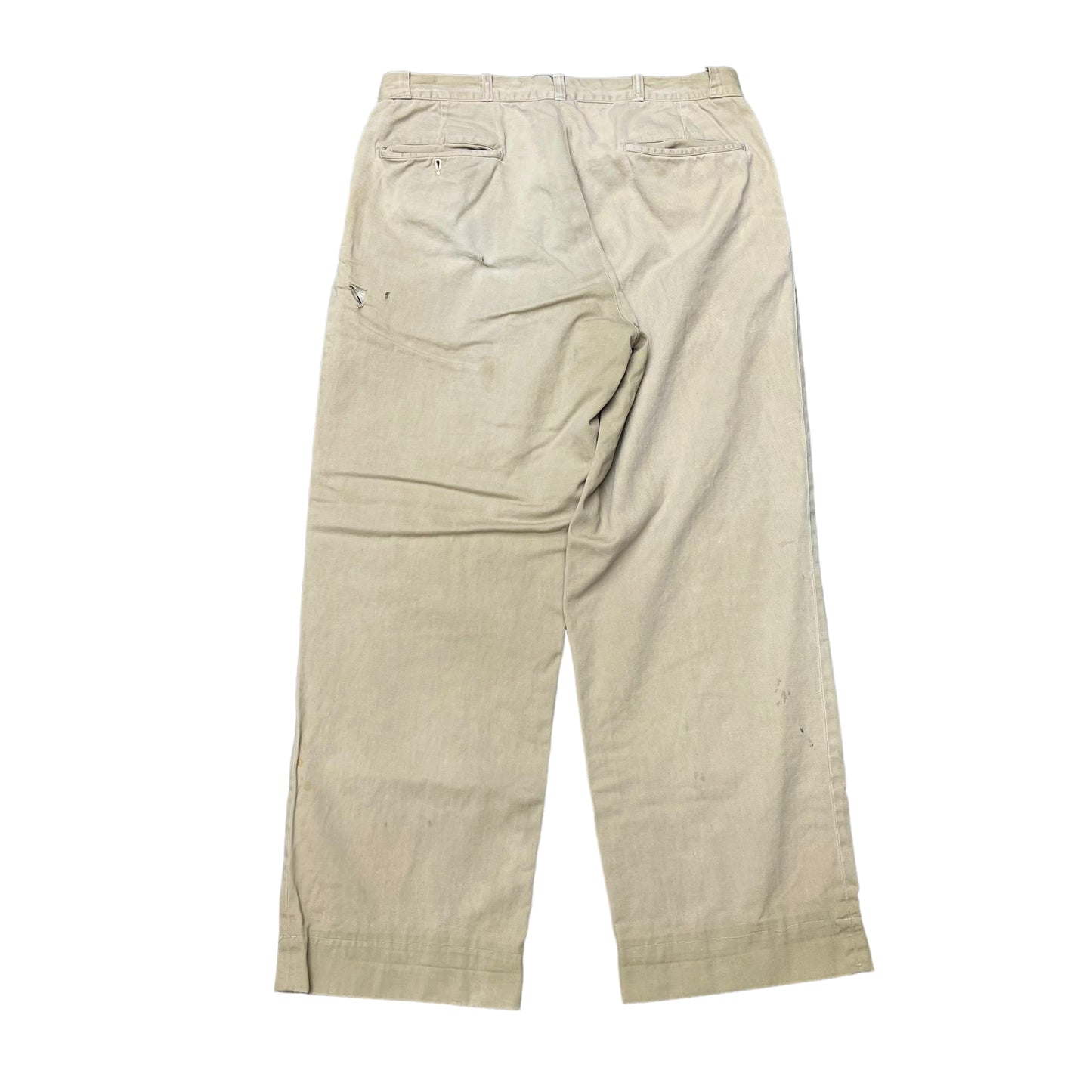 1950s 1960s Repaired khaki work pants (34w)