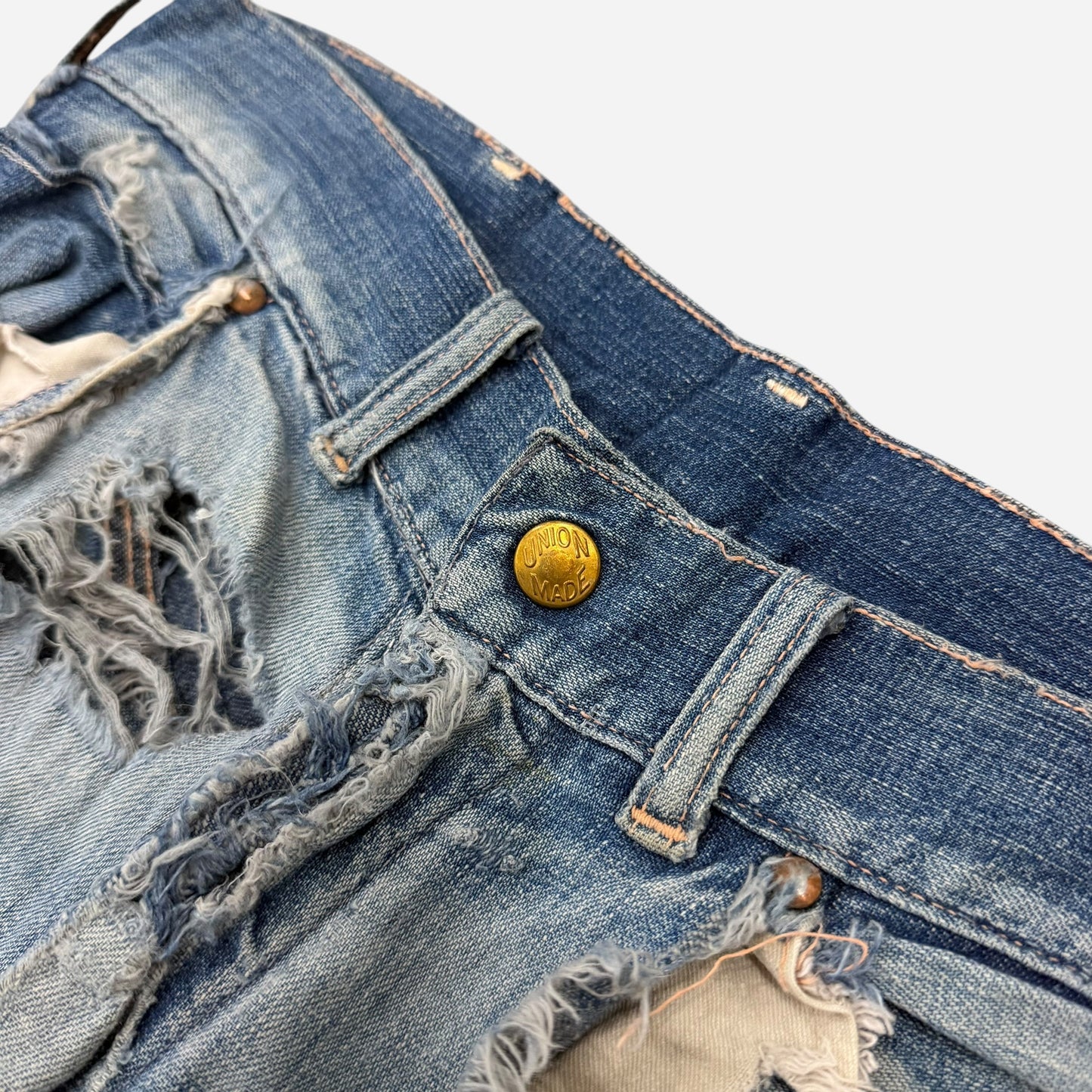 1940s As Is Union Made heavily repaired denim carpenter jeans (29w)