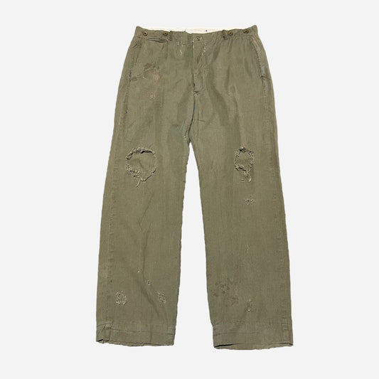 1920s Green linen/cotton work pants (36w)