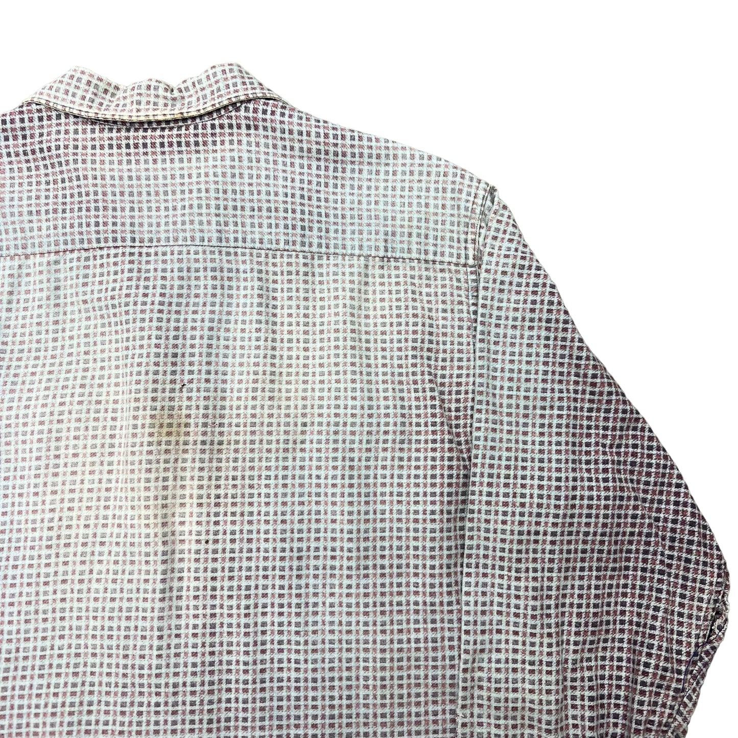 1950s Purple plaid sun faded cotton shirt flannel (M)