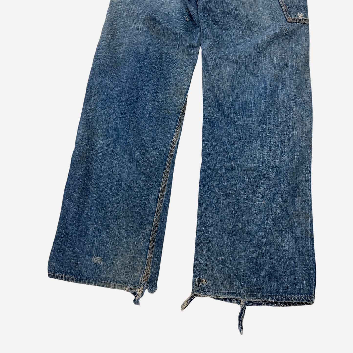 1940s “Red Snap” donut button fly repaired carpenter jeans (29w)