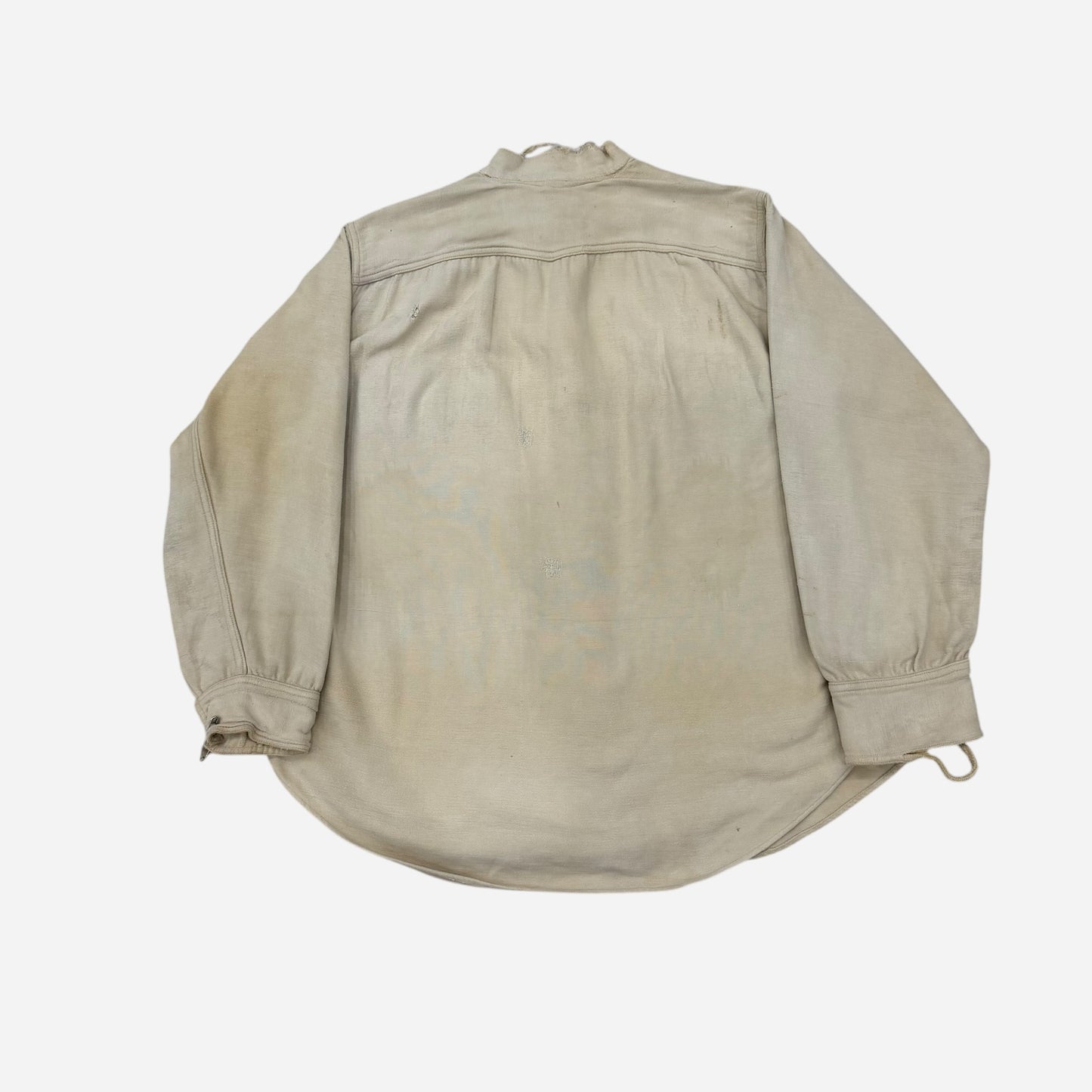 1930s Heavy cotton moleskin collarless work shirt (M/L)