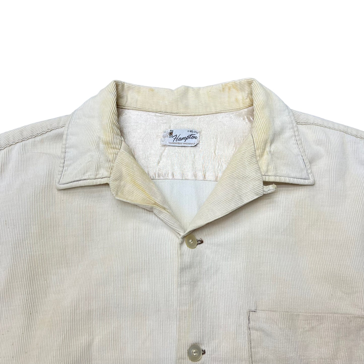 1950s 1960s Hampton corduroy loop collar shirt (XL)