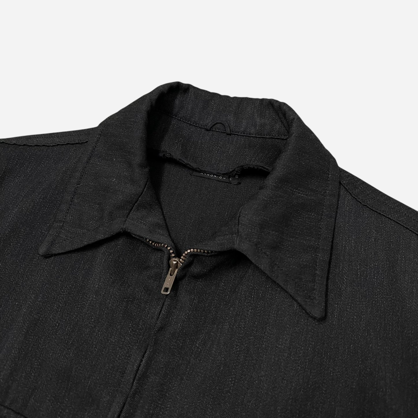 1960s Black cotton whipcord boxy work jacket (M)