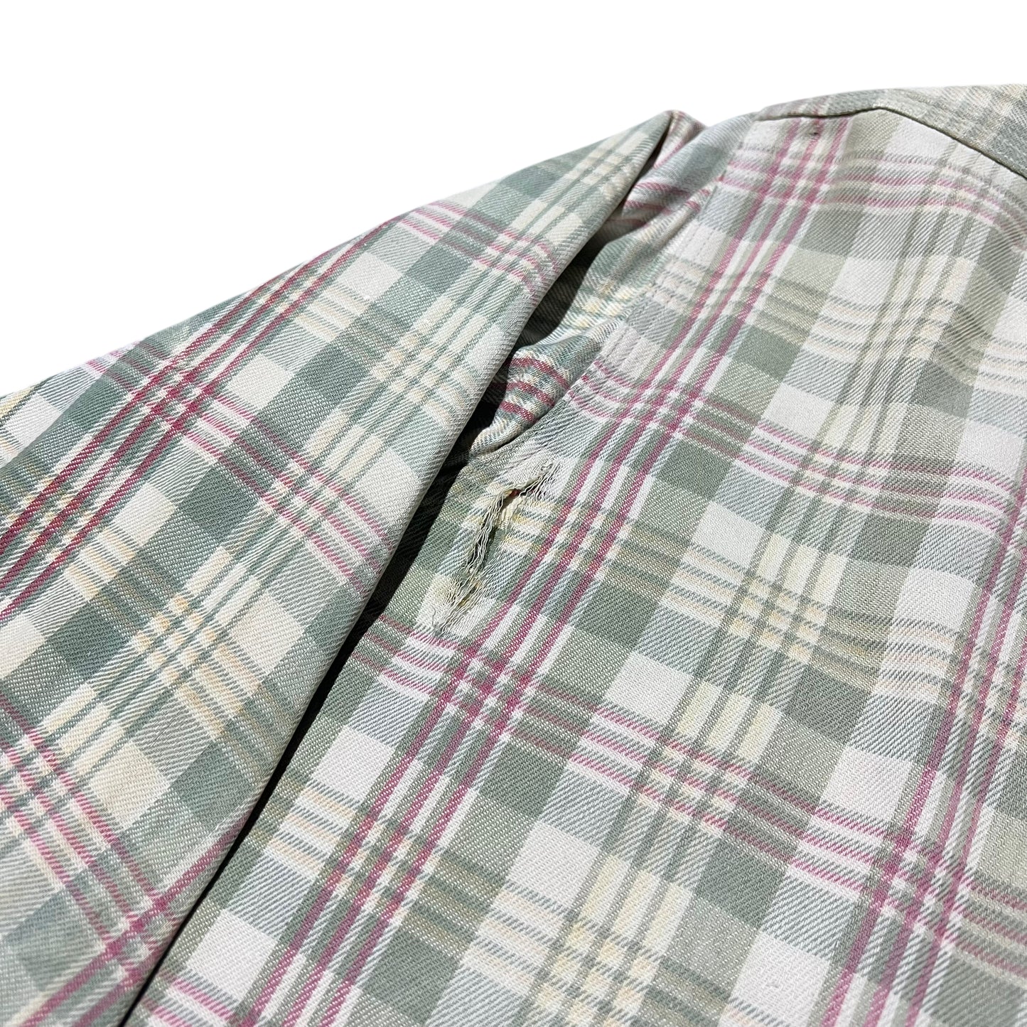 1940s Wards Sun Valley cotton plaid shirt flannel (L/XL)