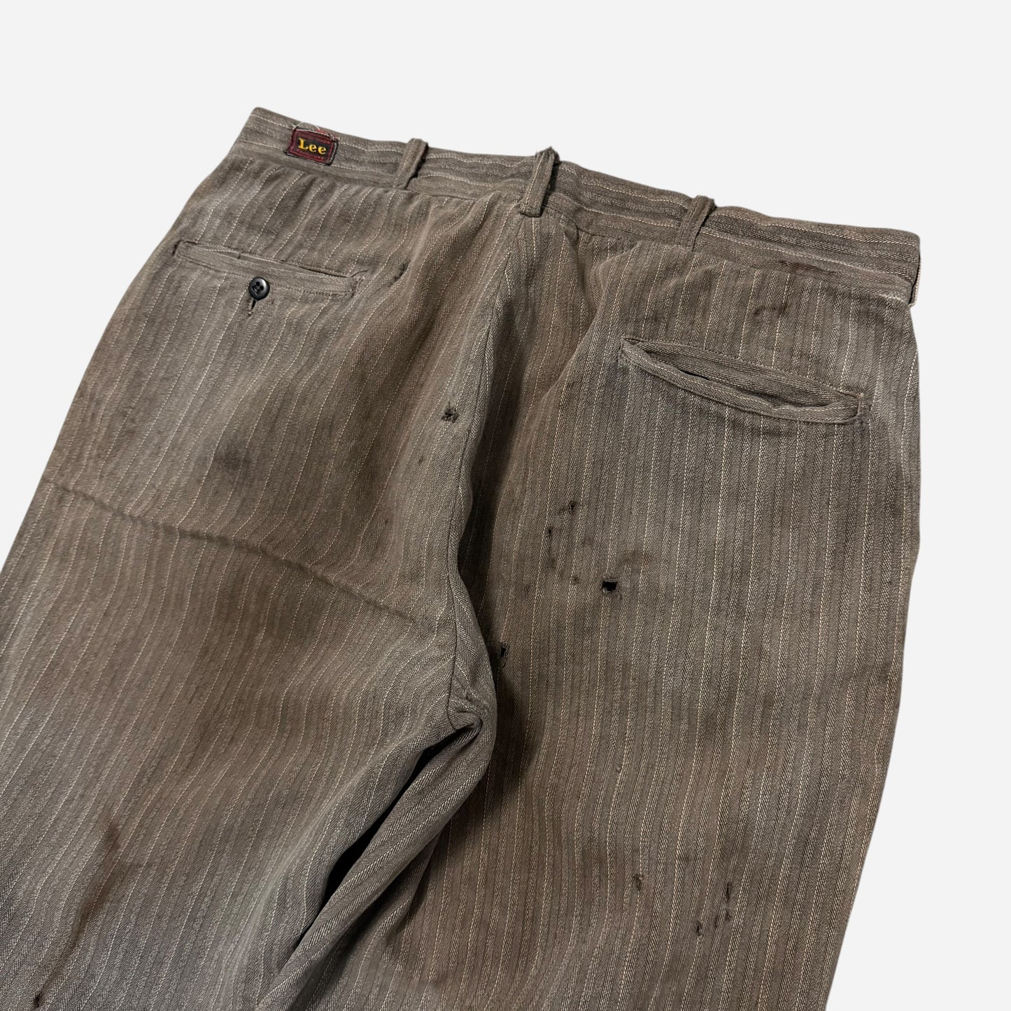 1950s Lee striped salt & pepper cotton button fly work pants (36w)