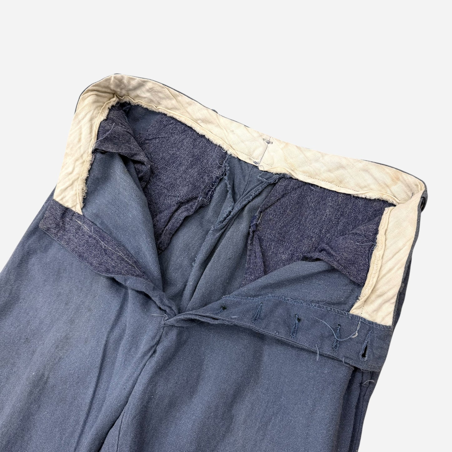1940s Blue salt & pepper chambray work pants (30w)