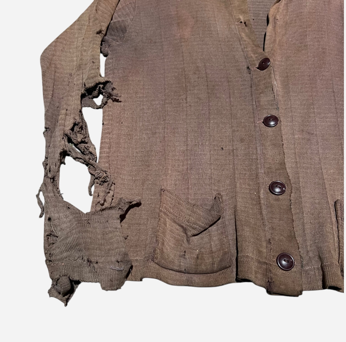 1940s Brown cotton cardigan (S/M)