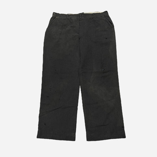 1930s NRA gray herringbone wool double button front work pants (38w)