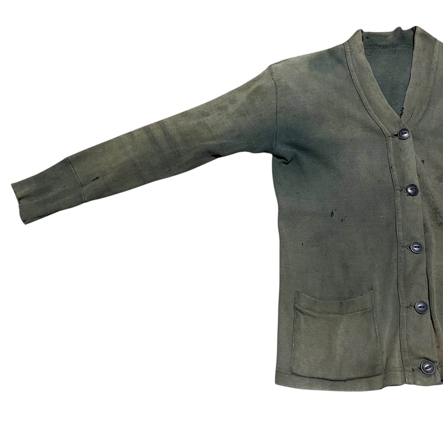 1940s Green sun faded cotton cardigan (XS/S)