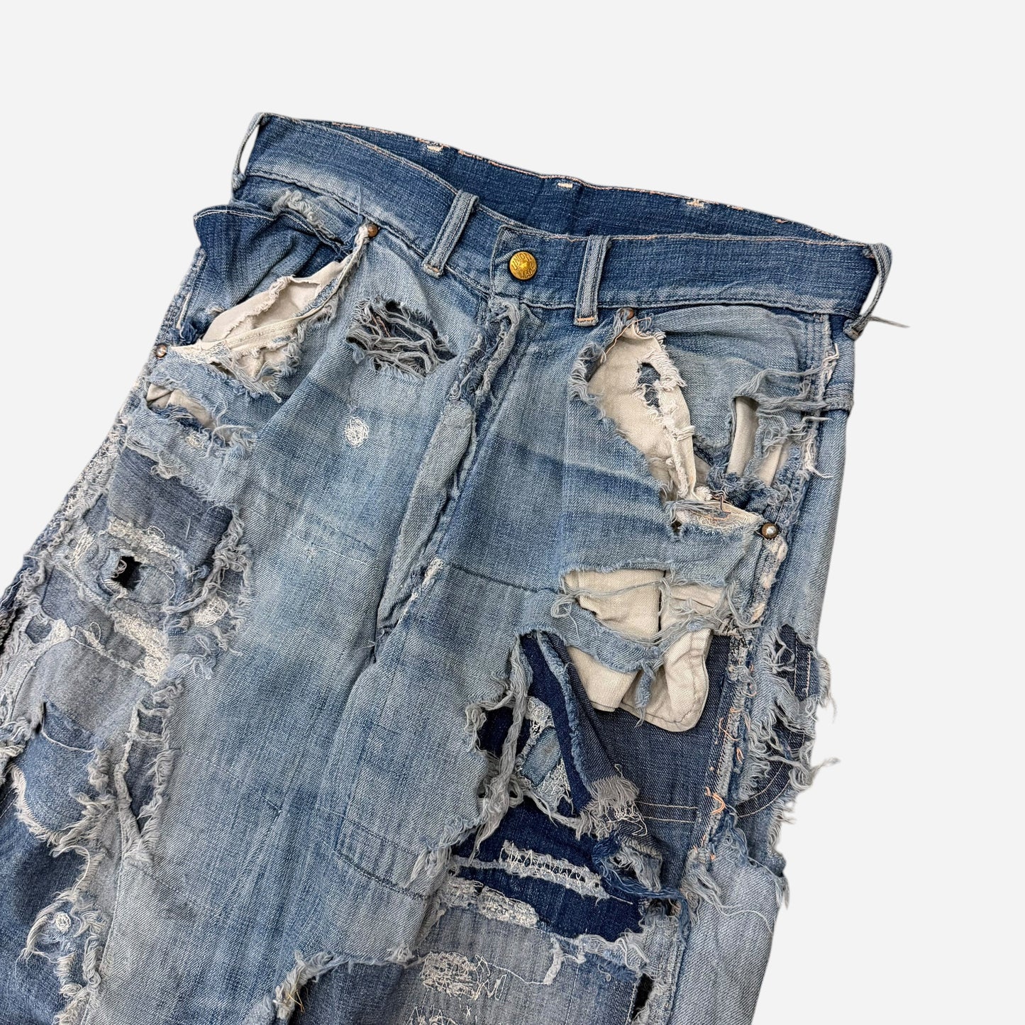 1940s As Is Union Made heavily repaired denim carpenter jeans (29w)