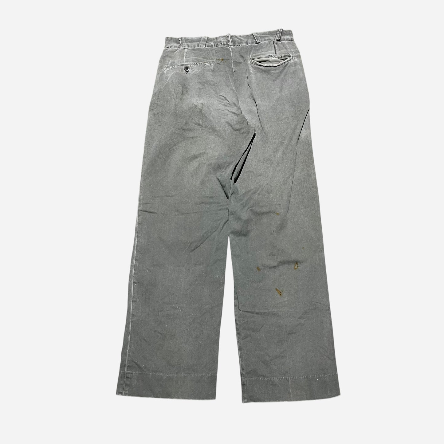 1950s Dark gray chino work pants denim repairs (31w)
