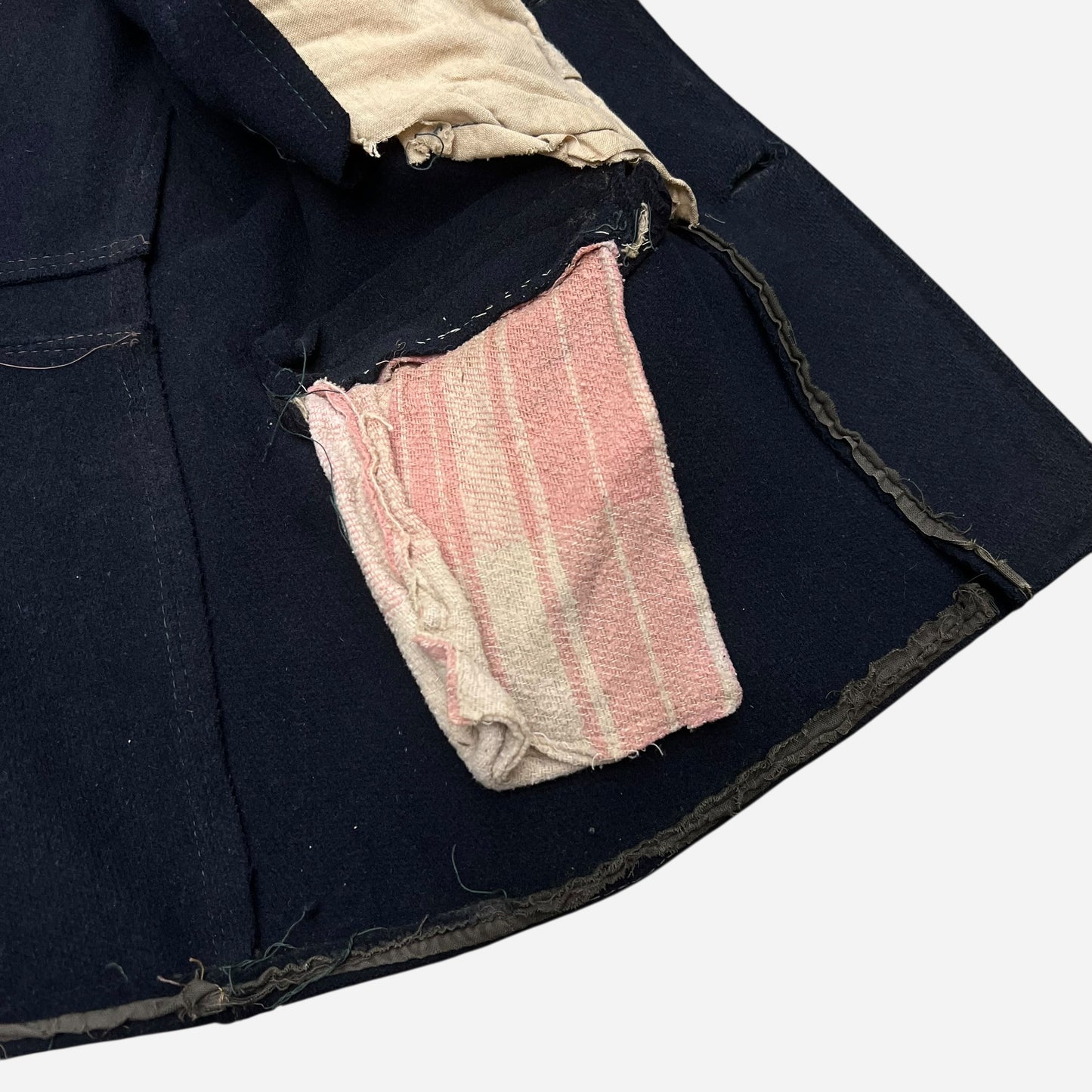1930s Sun faded navy/black double breasted wool peacoat (M)