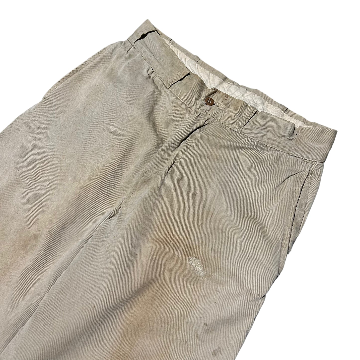 1950s Sail cloth khaki chino work pants (28w)