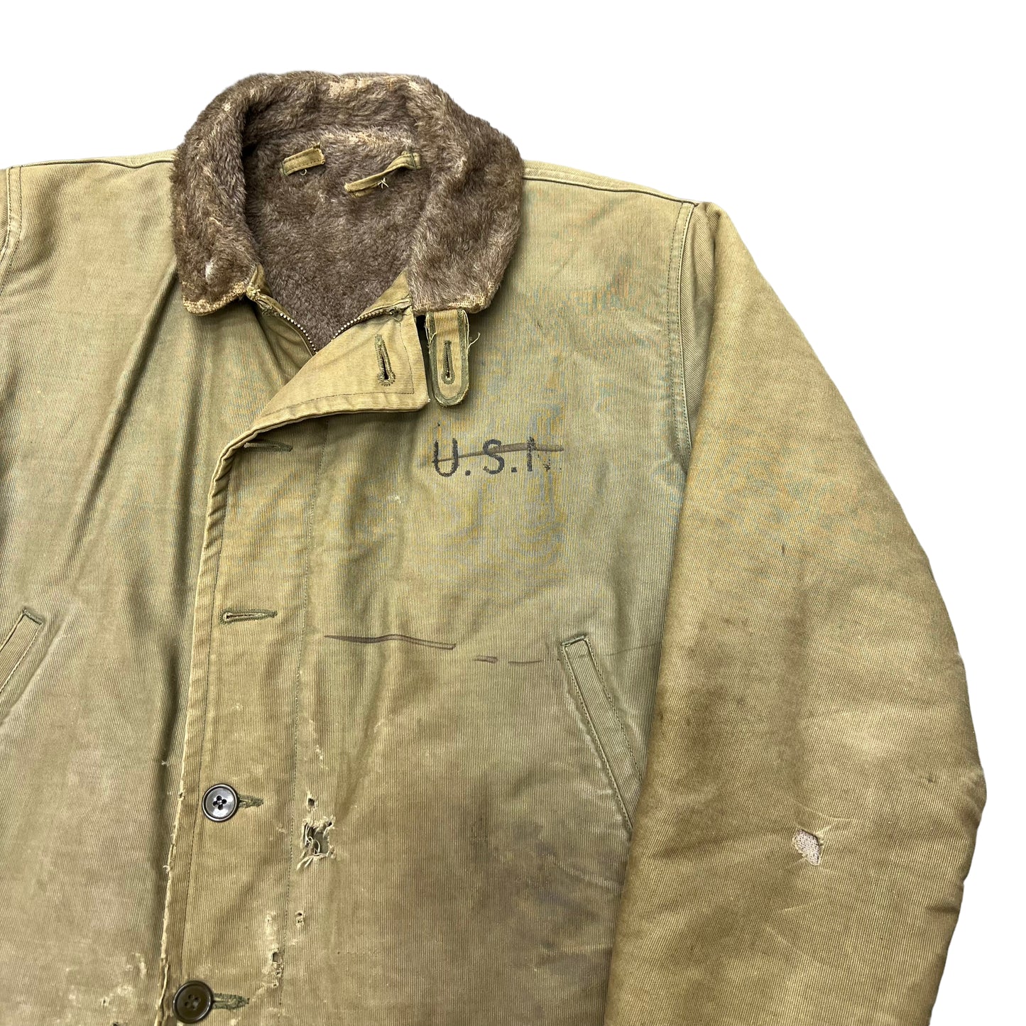 1940s WWII USN deck jacket distressed (L)