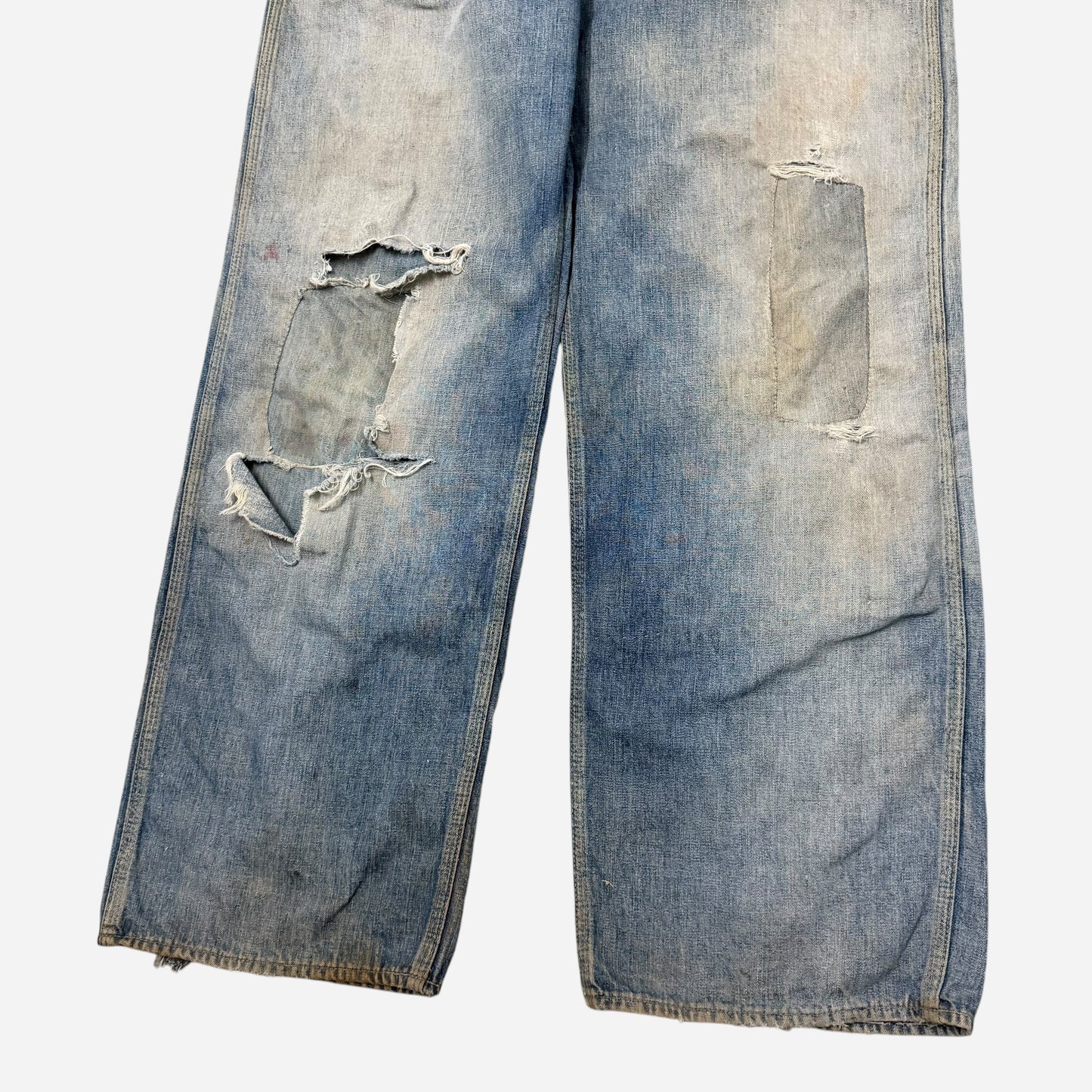 1930s Pointer Brand buckle back repaired denim jeans (35w)