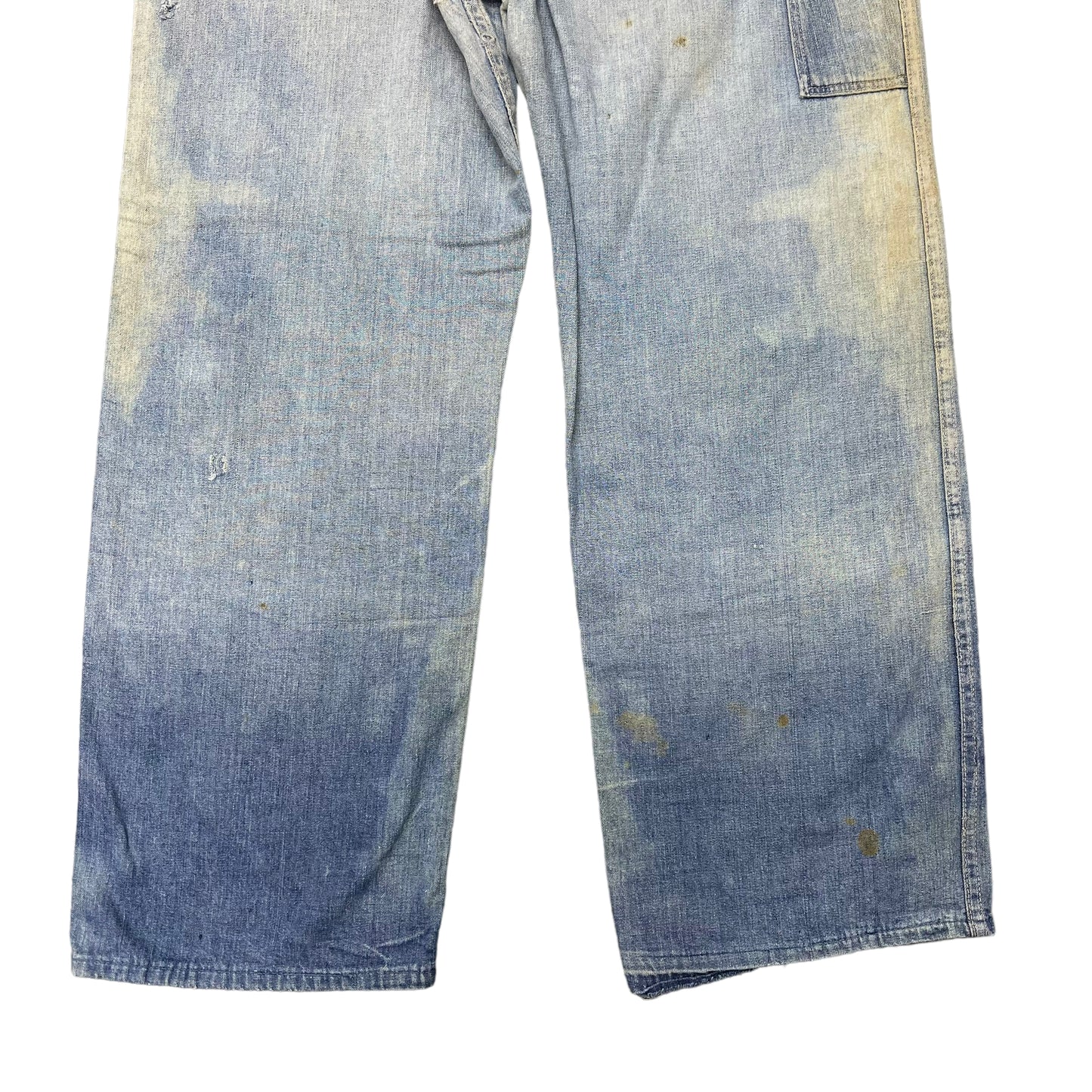 1940s Fatigue pocket donut button denim jeans (33w)