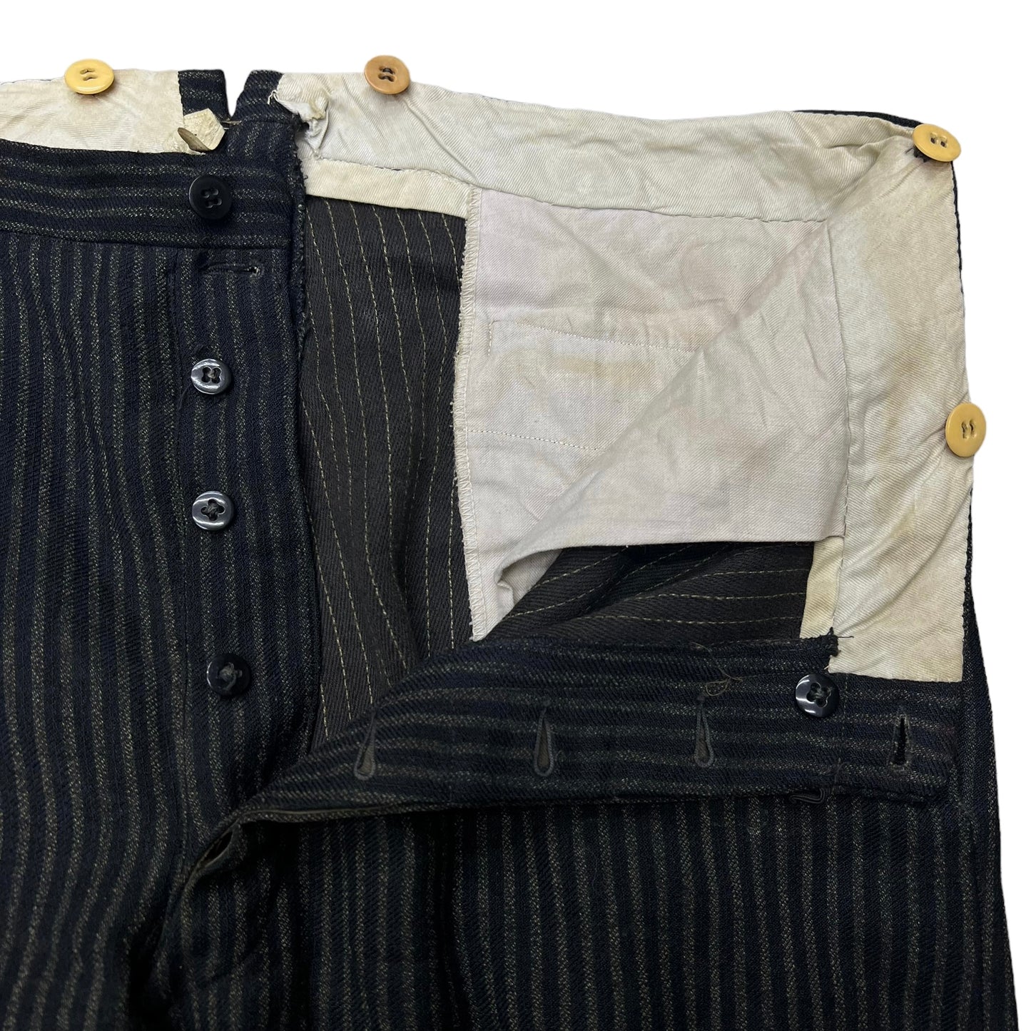 1920s Striped wool work suit pants (36w)