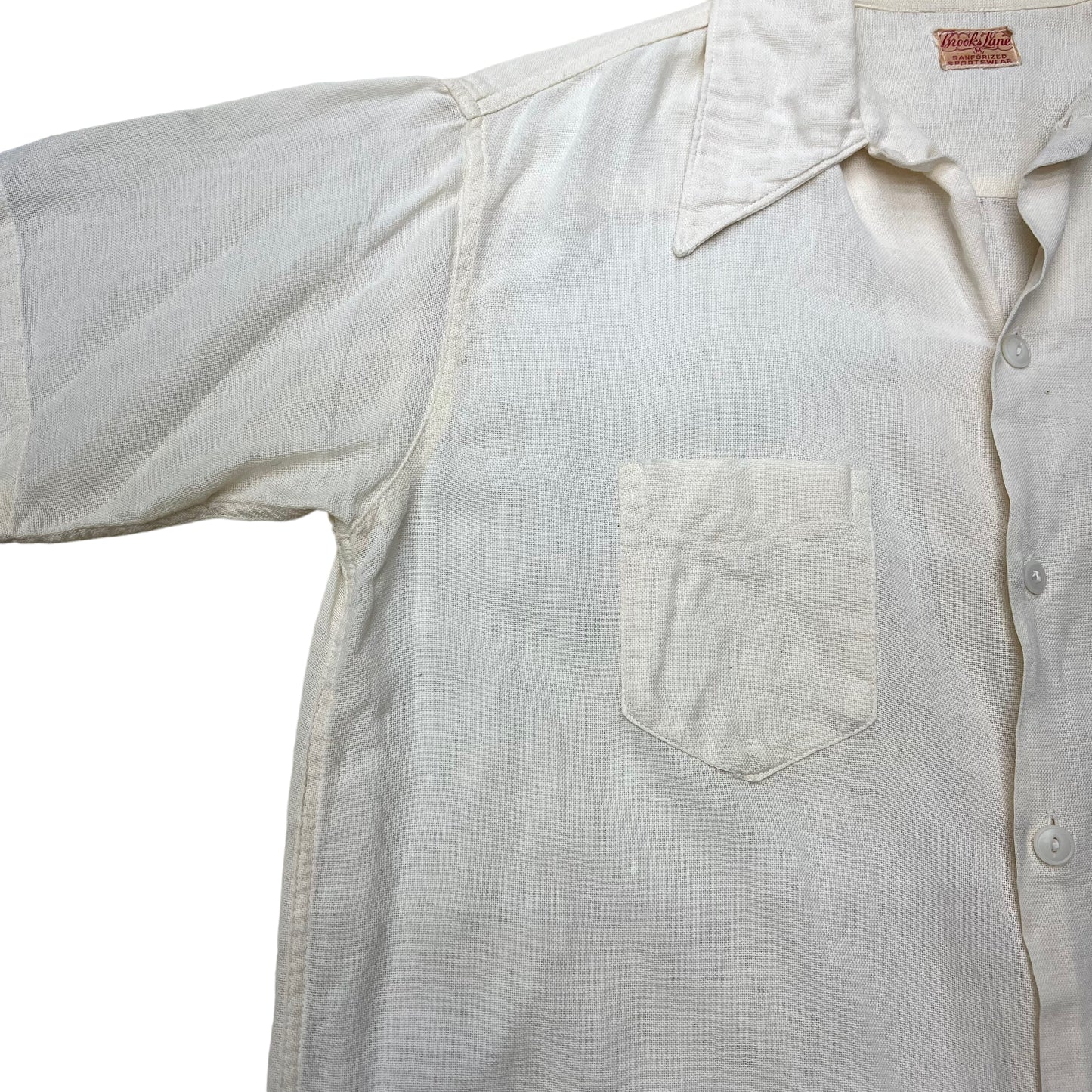 1940s Brooks Lane white linen shirt (M)