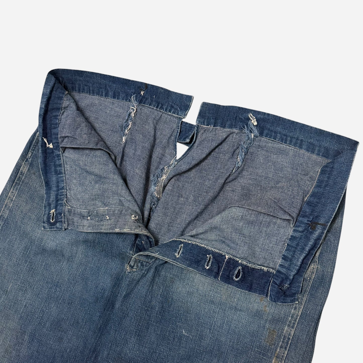 1910s Amoskeag denim split back cinch selvedge jeans (40w)