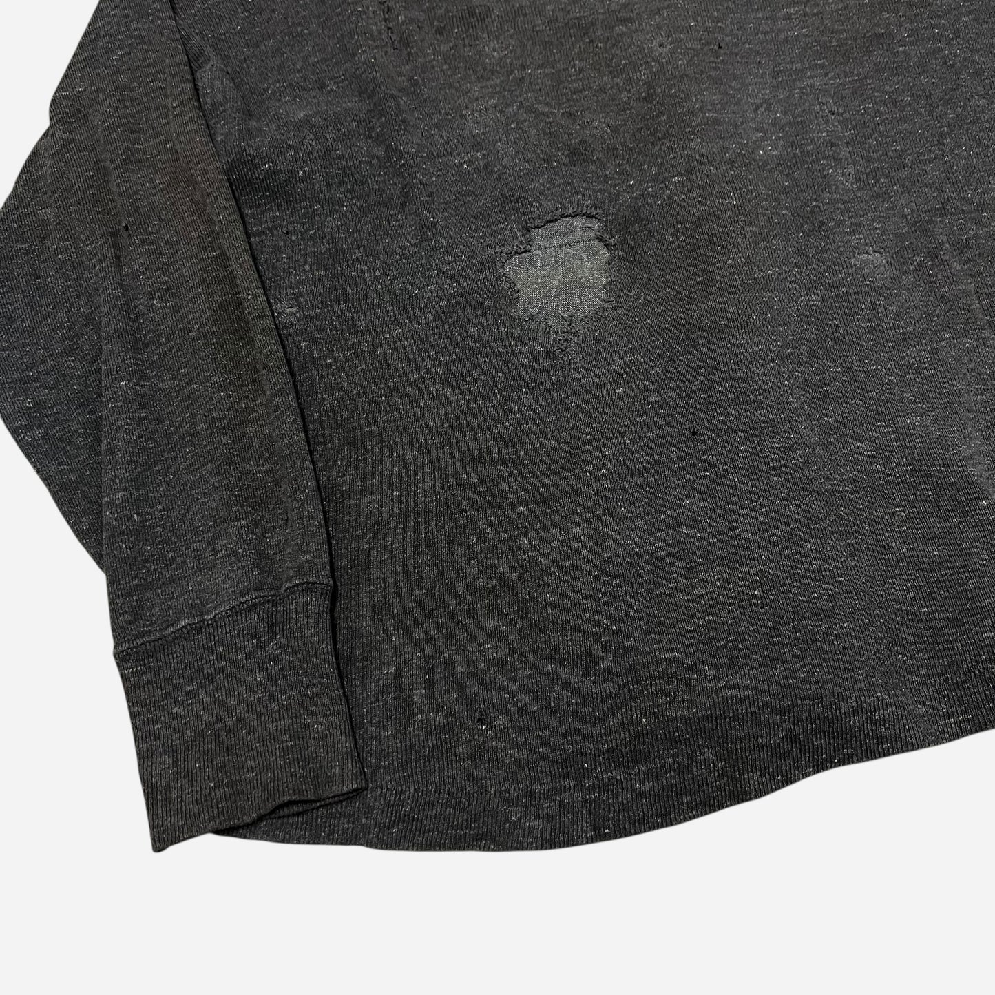 1940s Cotton salt & pepper repaired cardigan (L)