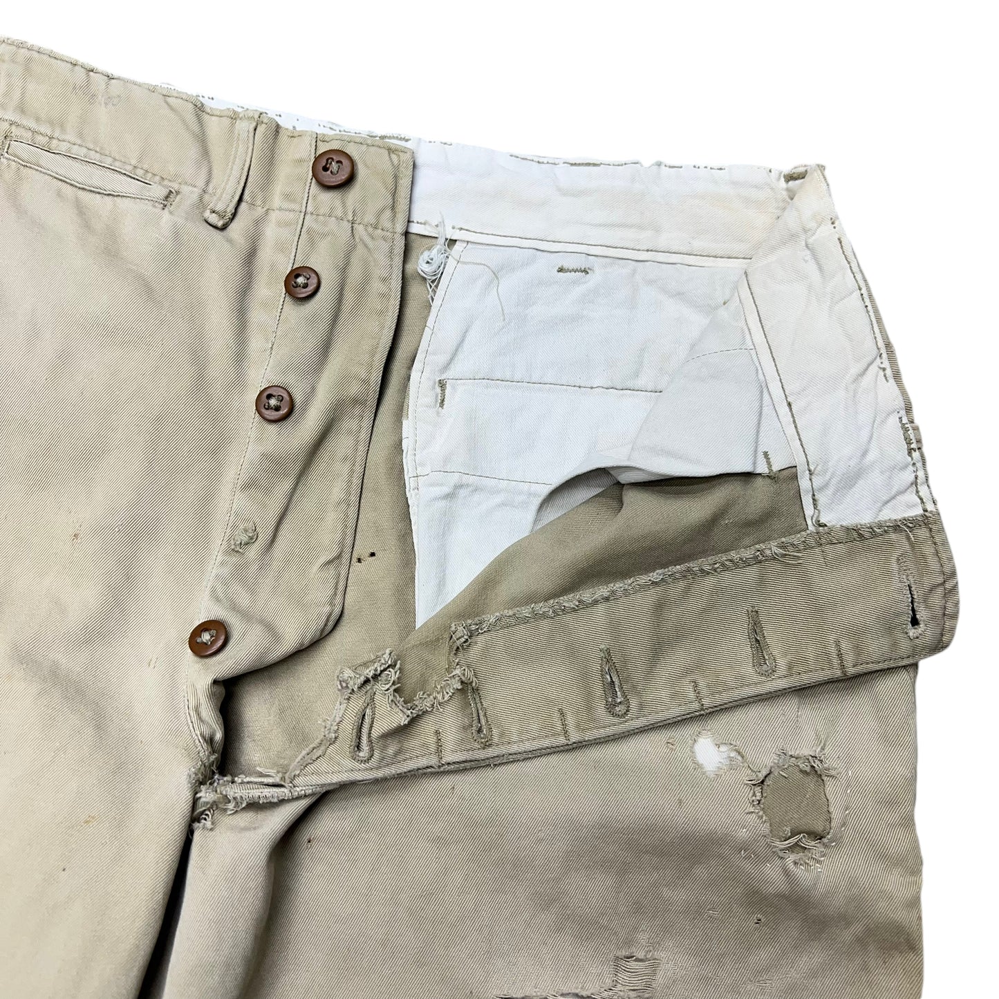 1950s Khaki button fly chino work pants (30w)