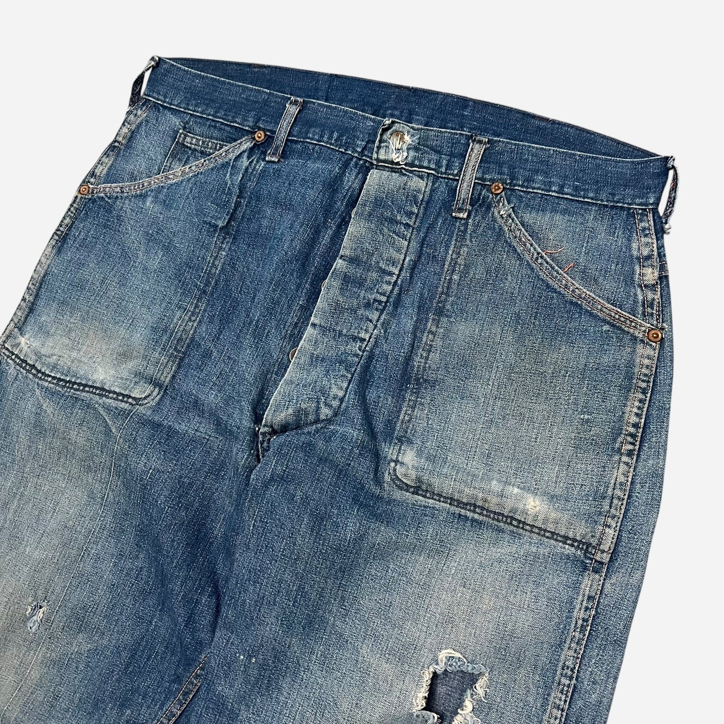 1940s Fatigue pocket donut button fly jeans (33w)