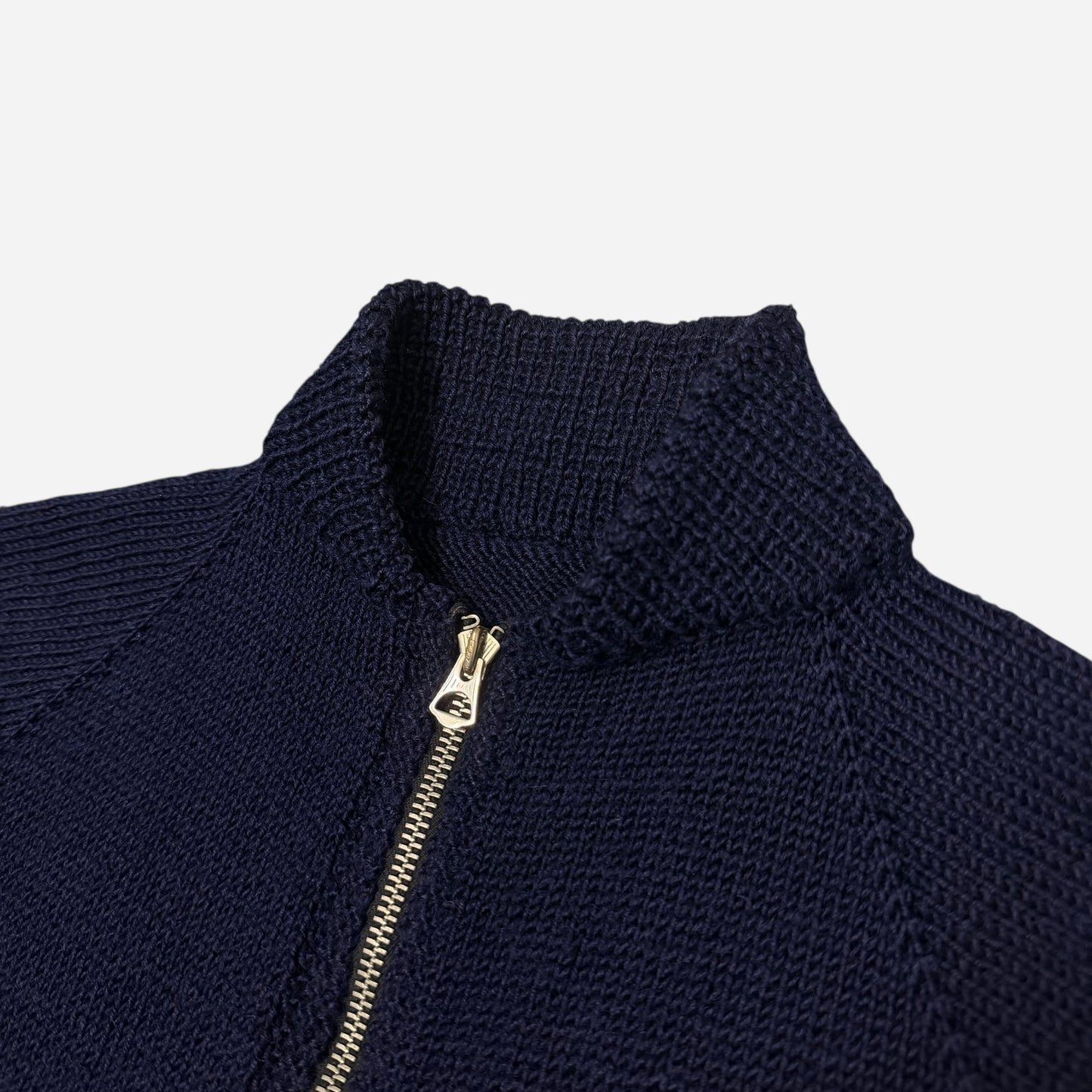 1930s Dark navy wool talon zip up knit cardigan (L)