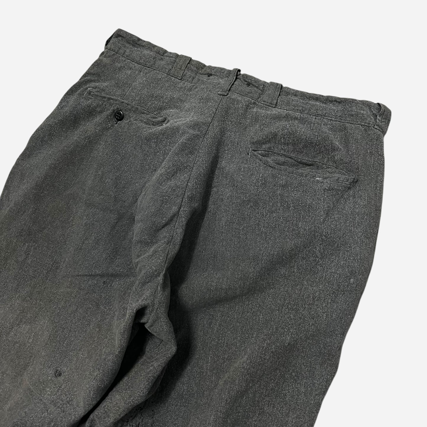 1950s Big Mac sail cloth repaired salt & pepper pants (33w)