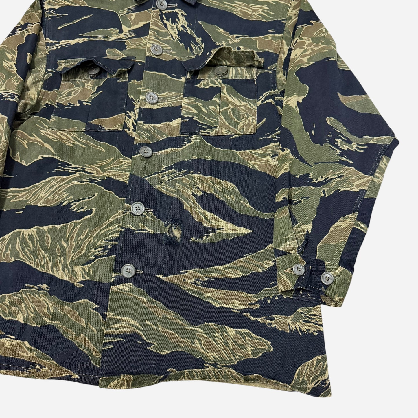 1970s Tiger stripe camo shirt (S)