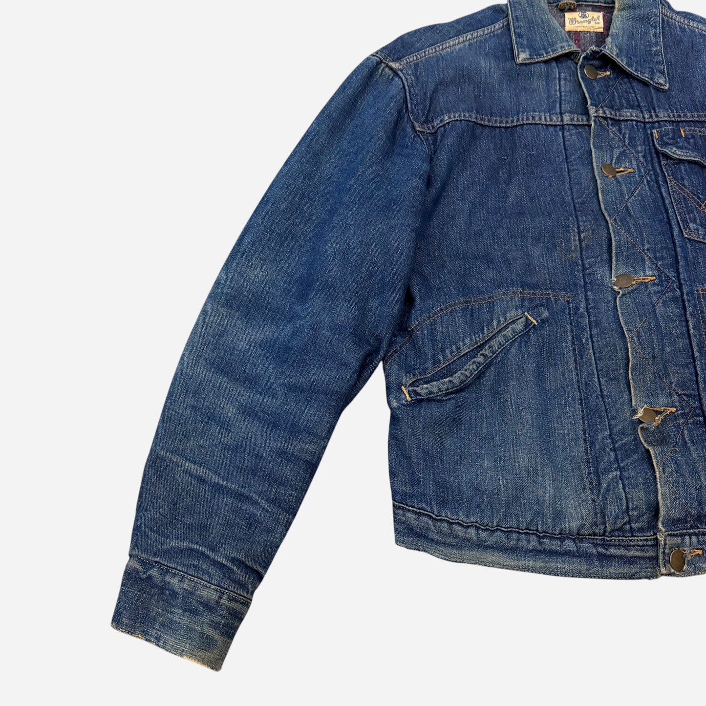 1950s Wrangler blanket lined denim jacket (M)