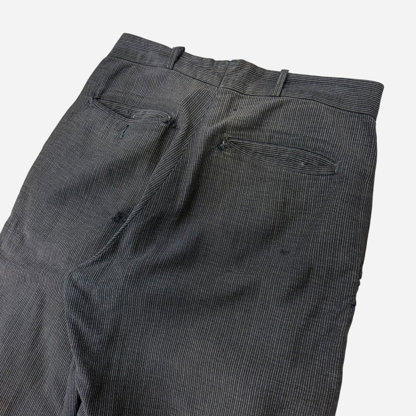 1940s Cone Hawthorne cotton moleskin salt & pepper button fly work pants