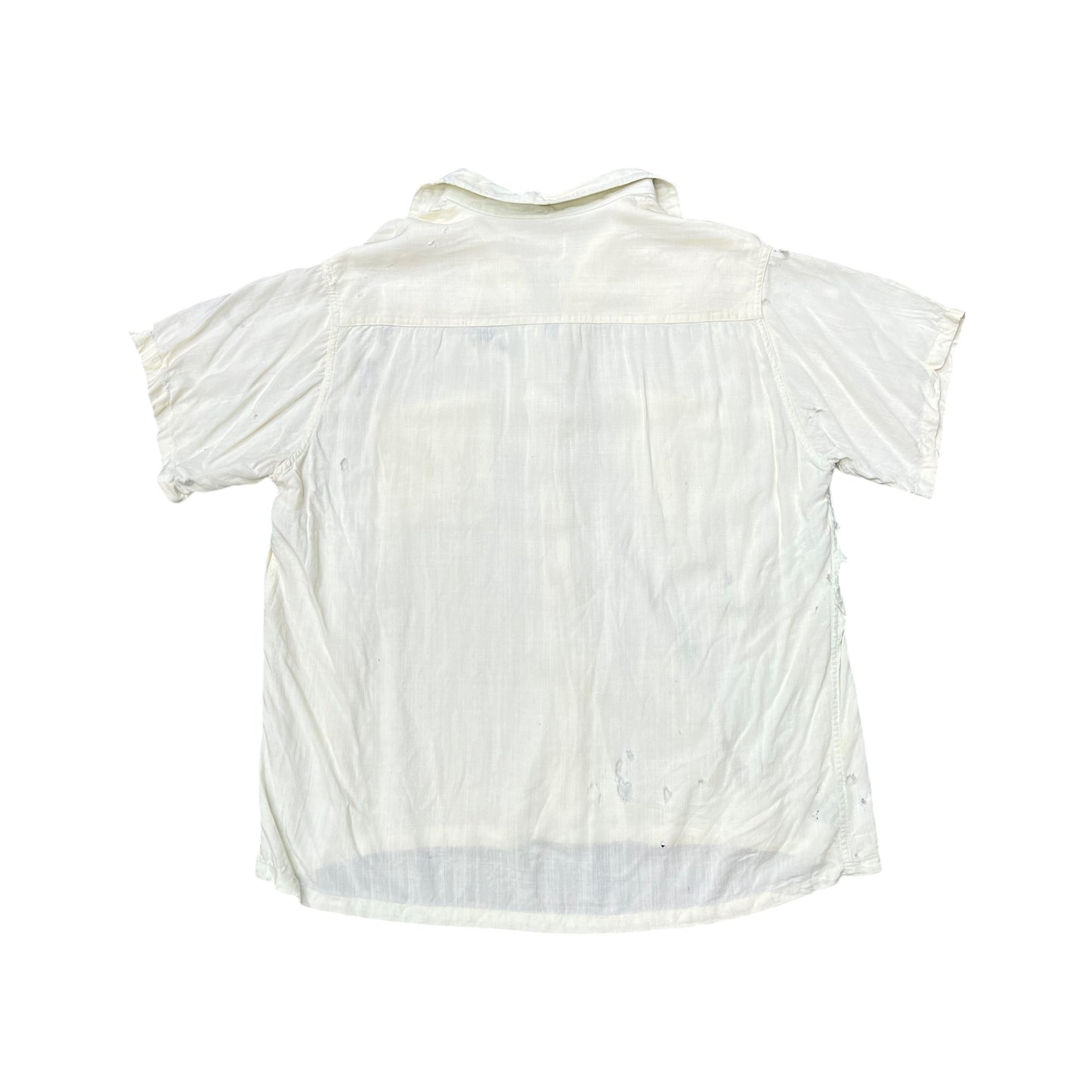 1950s Wings distressed cotton/rayon white cloth shirt (M)