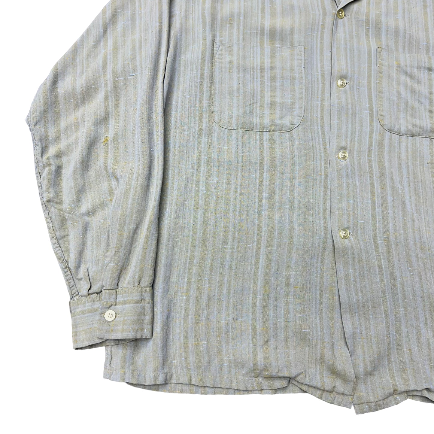 1960s Wings striped fleck rayon shirt (M)