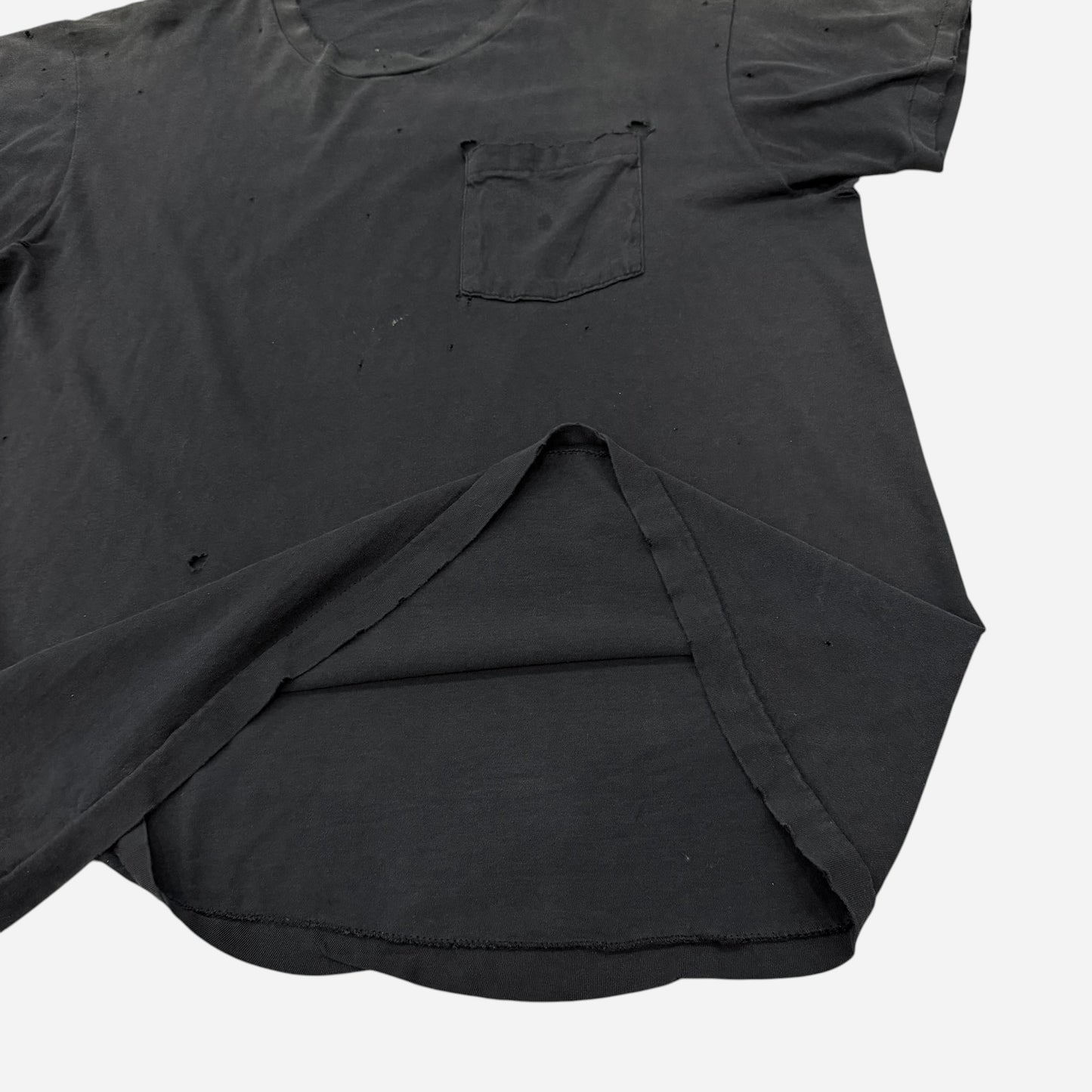 1970s Black sun faded pocket t shirt (XL)