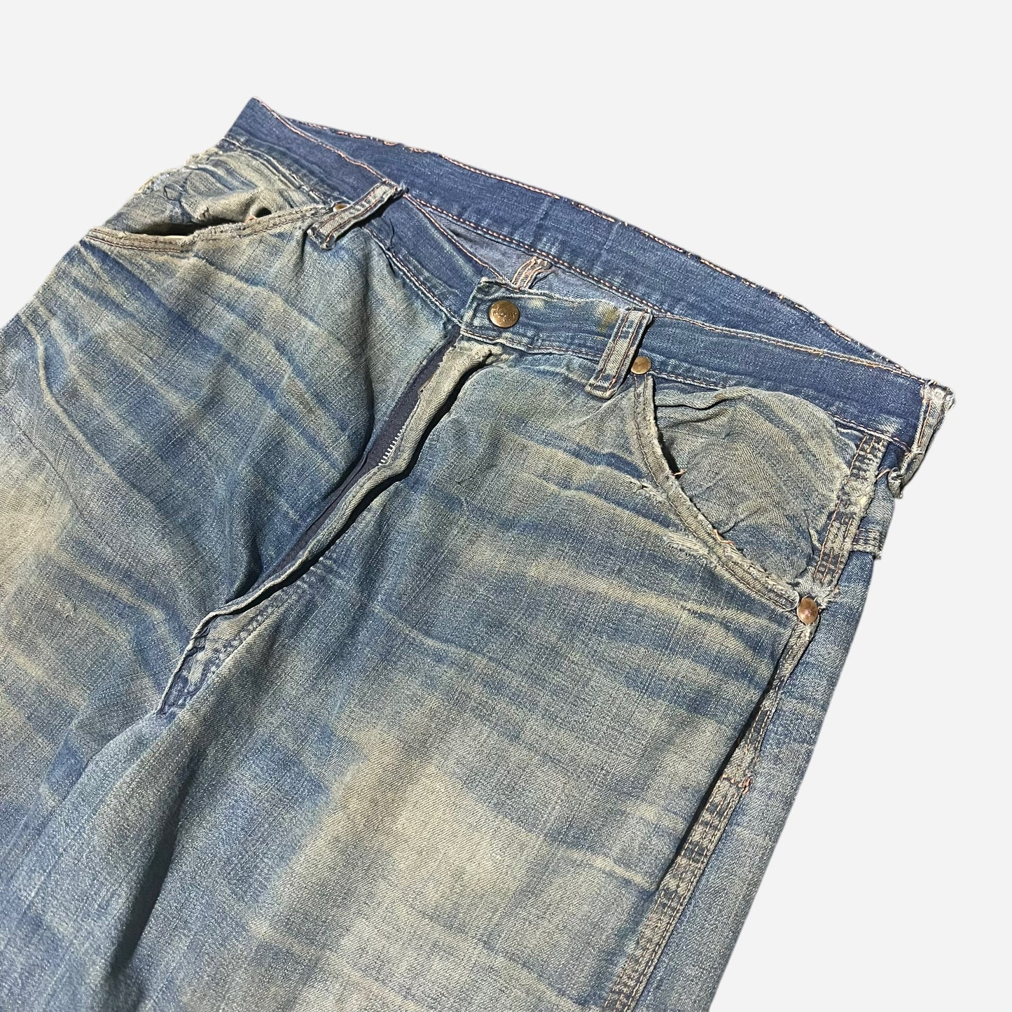 1950s Blue Bell heavily repaired carpenter denim jeans (34w)