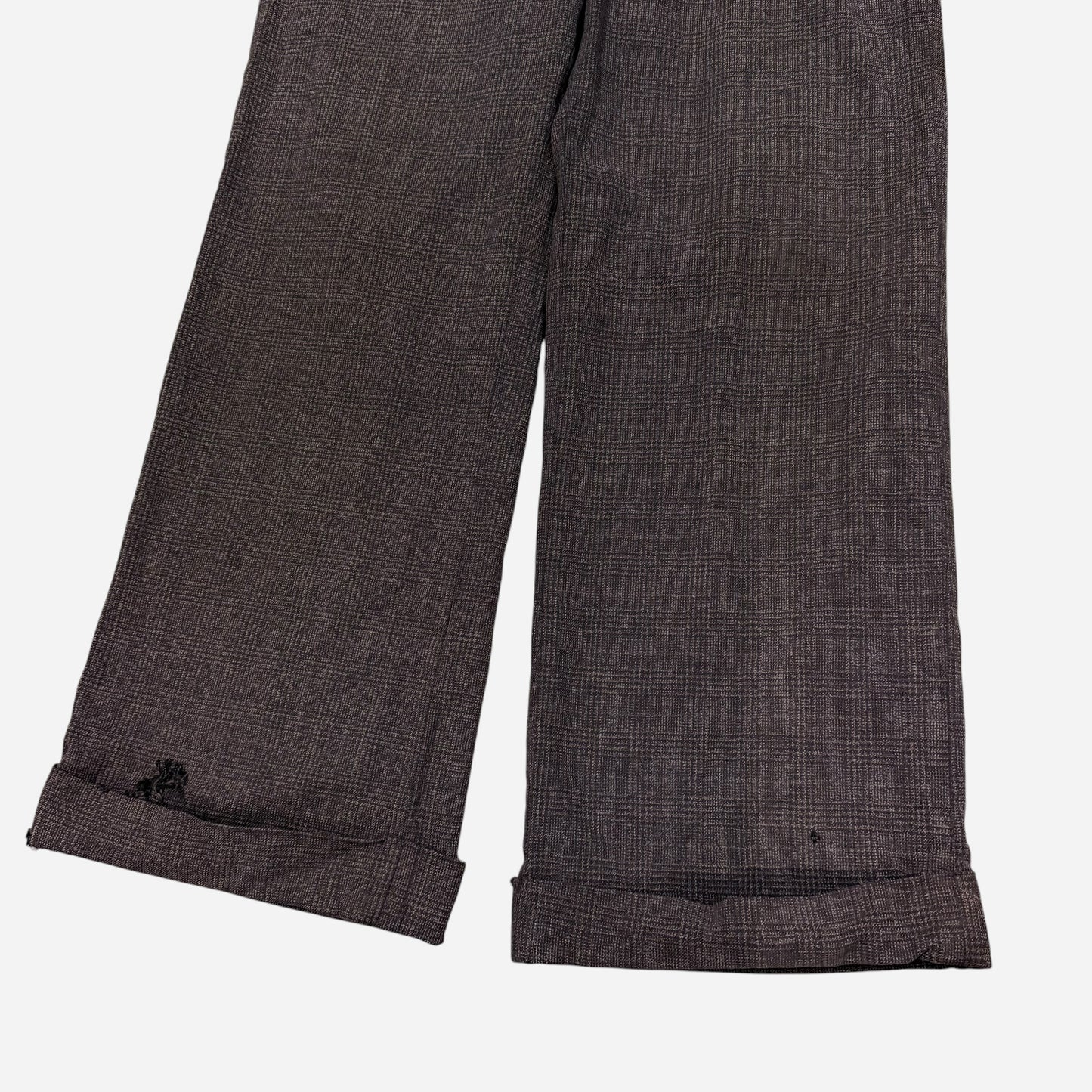 1930s Panama cotton plaid pattern button fly pants (27w)