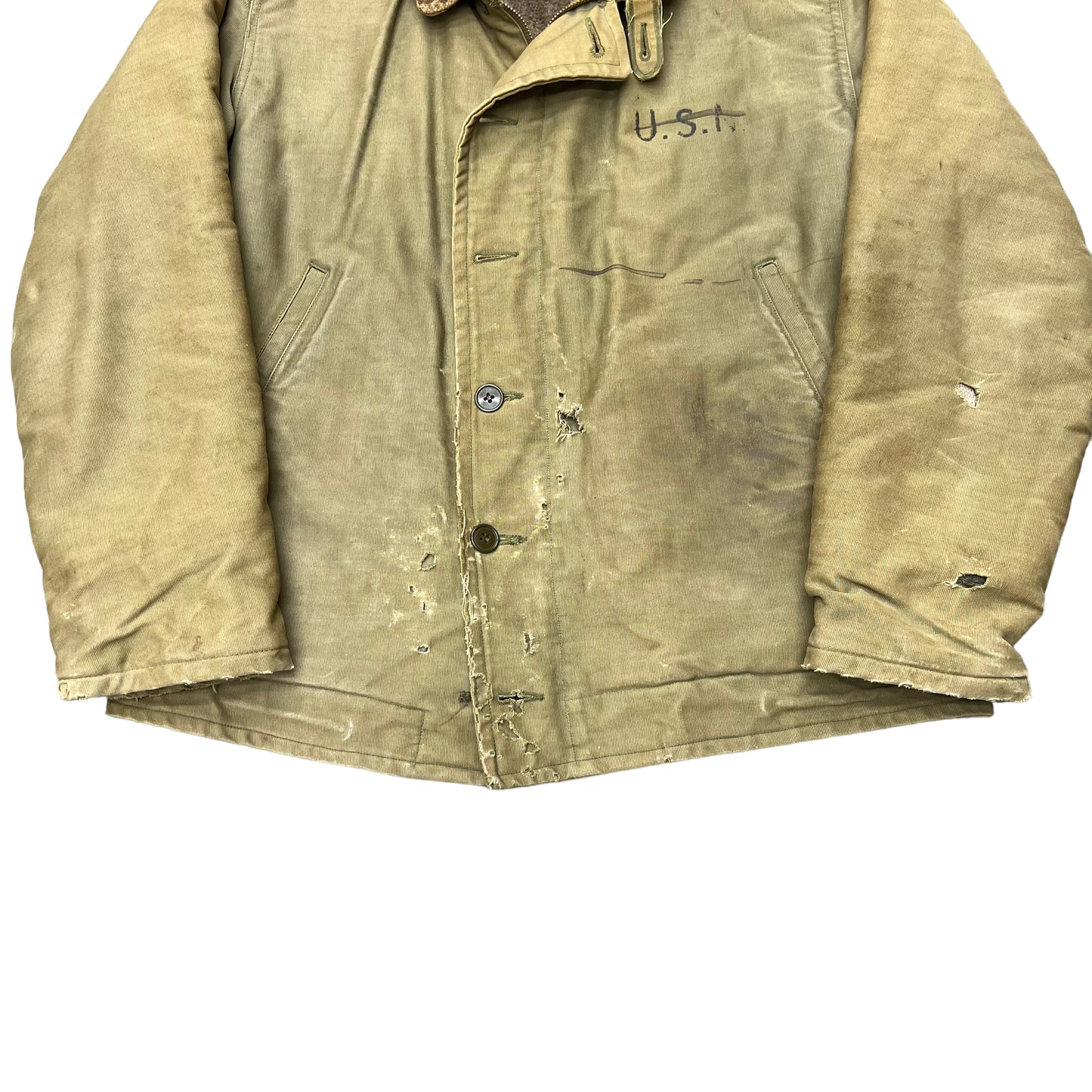 1940s WWII USN deck jacket distressed (L)