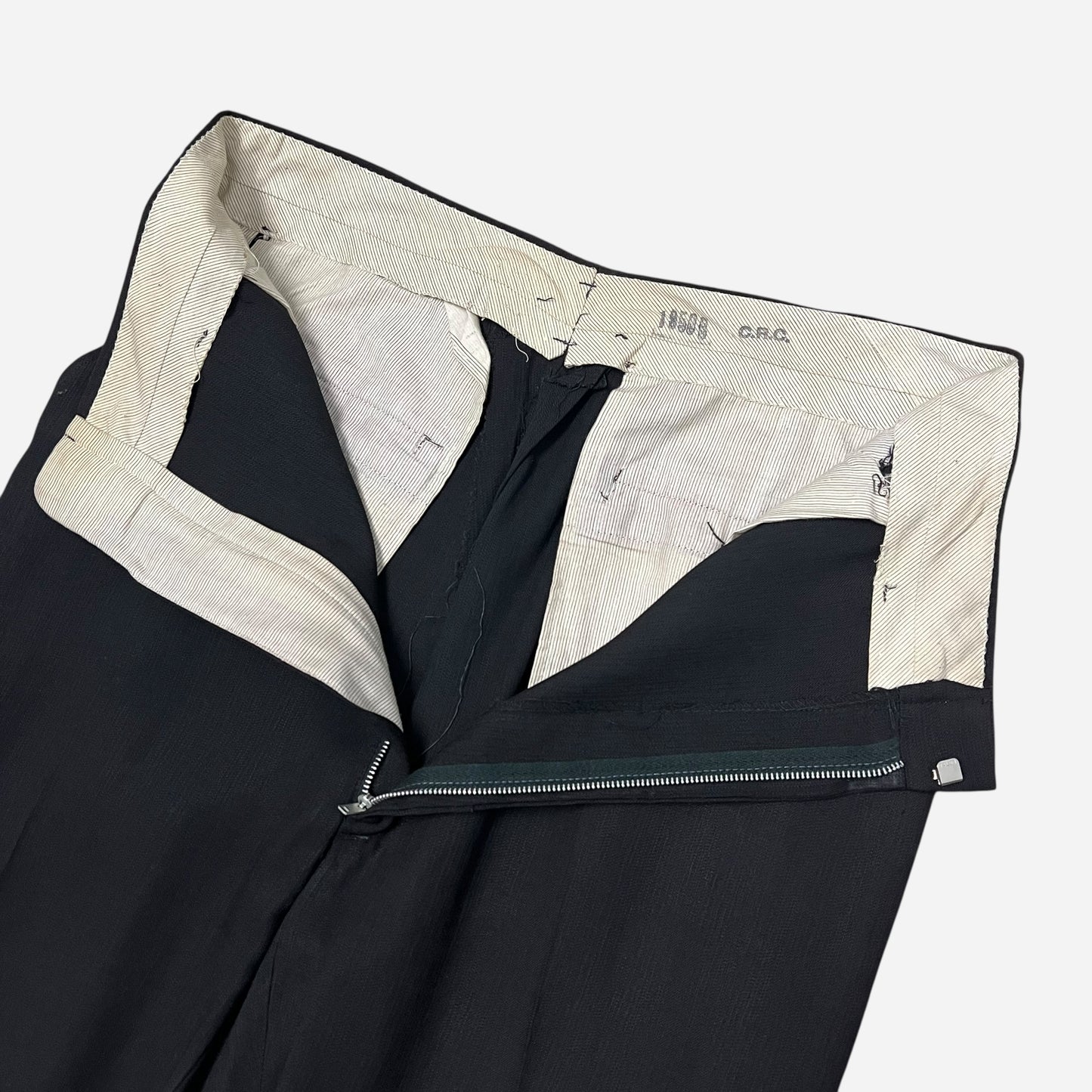 1950s Black rayon pants (31w)