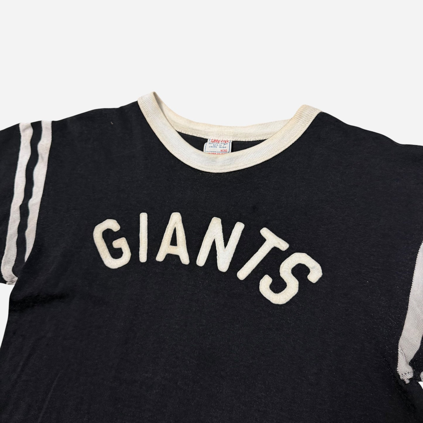 1950s Black rayon/cotton jersey t shirt (M)