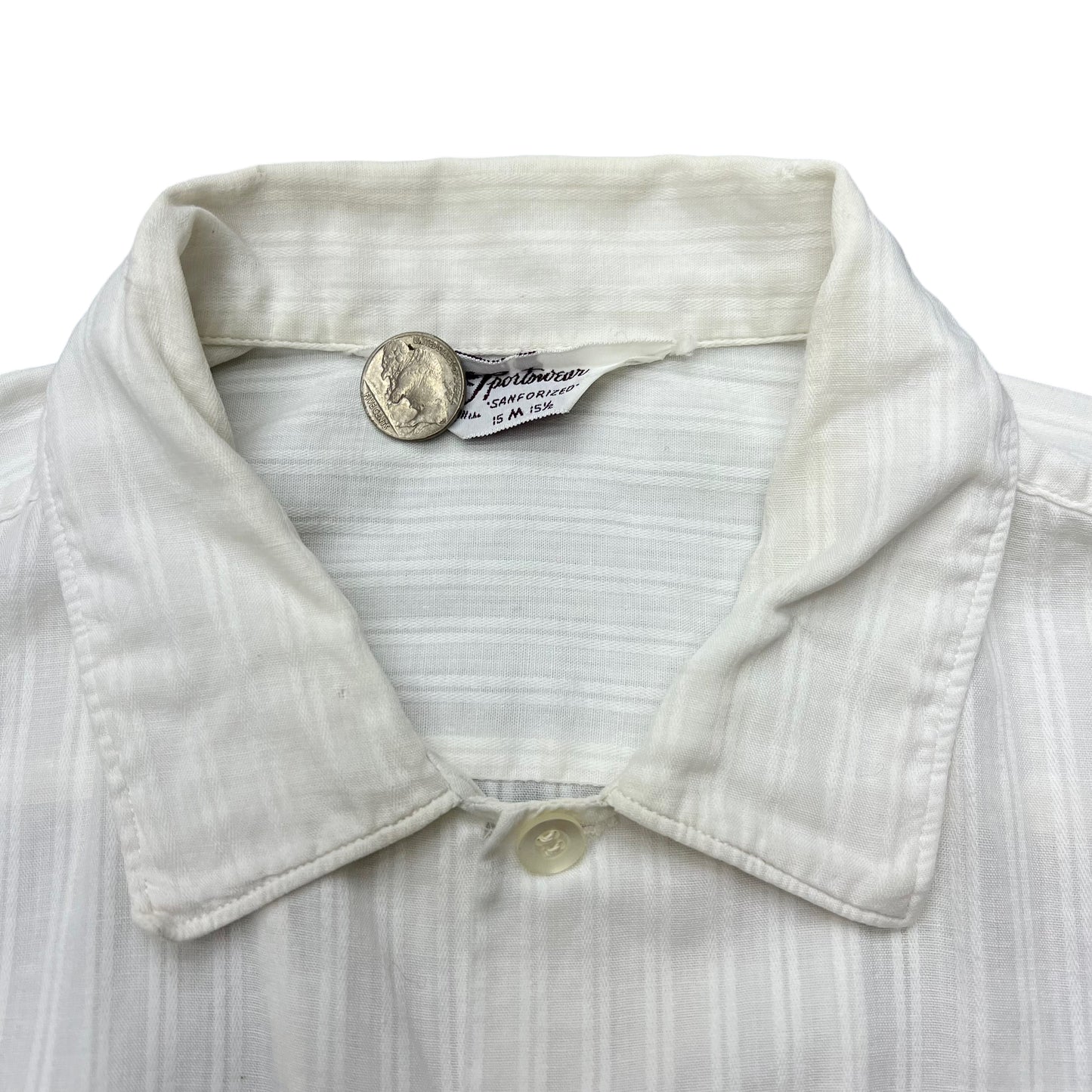 1950s Sportswear white cotton shirt (M)