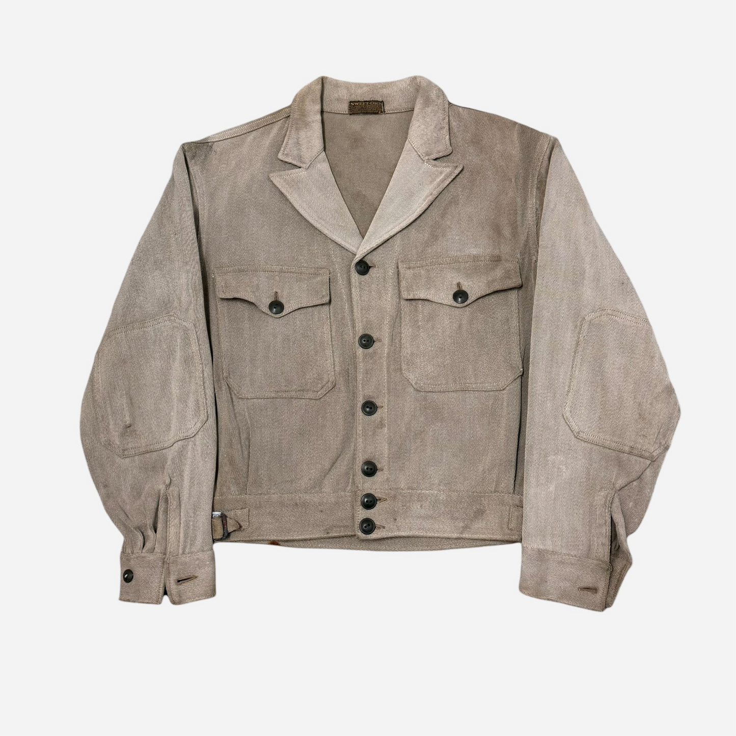 1930s Sweet Orr gray cotton whipcord work jacket (M)