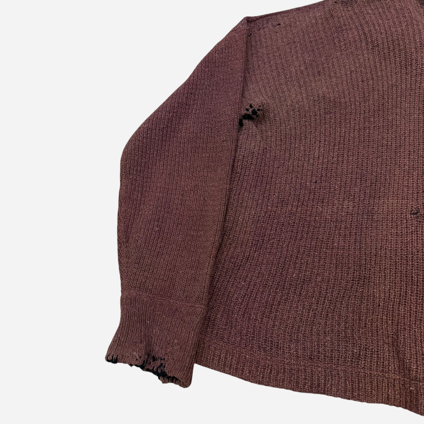 1930s Sun faded red cotton cardigan (XL)
