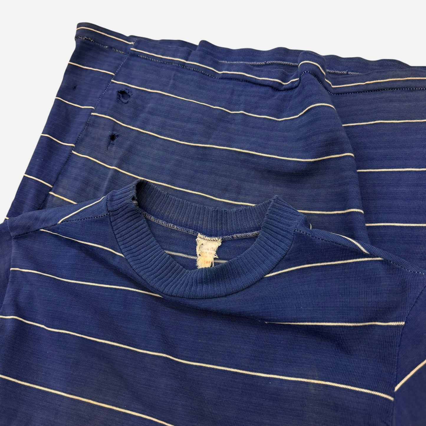 1950s Blue cotton striped t shirt (S)