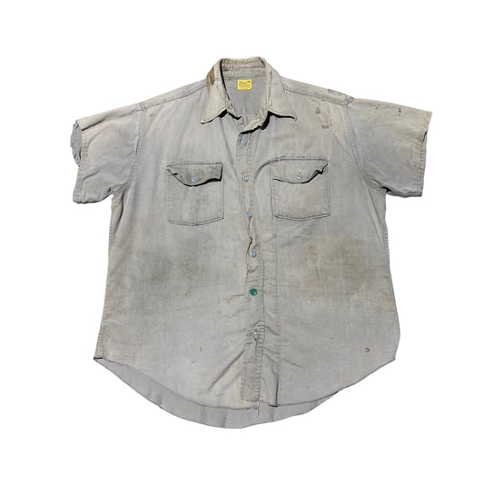 1950s The Big Favorite grey cotton work shirt (M)